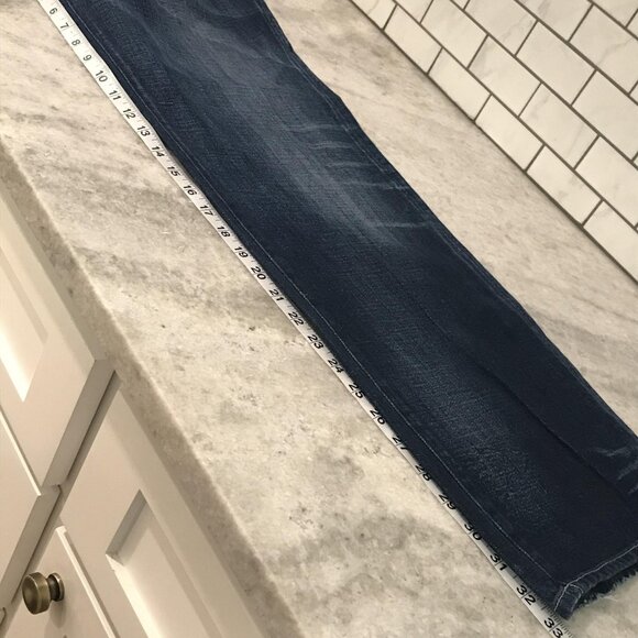 7 For All Mankind Austyn Jeans Mens 40 Blue Straight Leg Distressed Denim USA - Picture 10 of 11